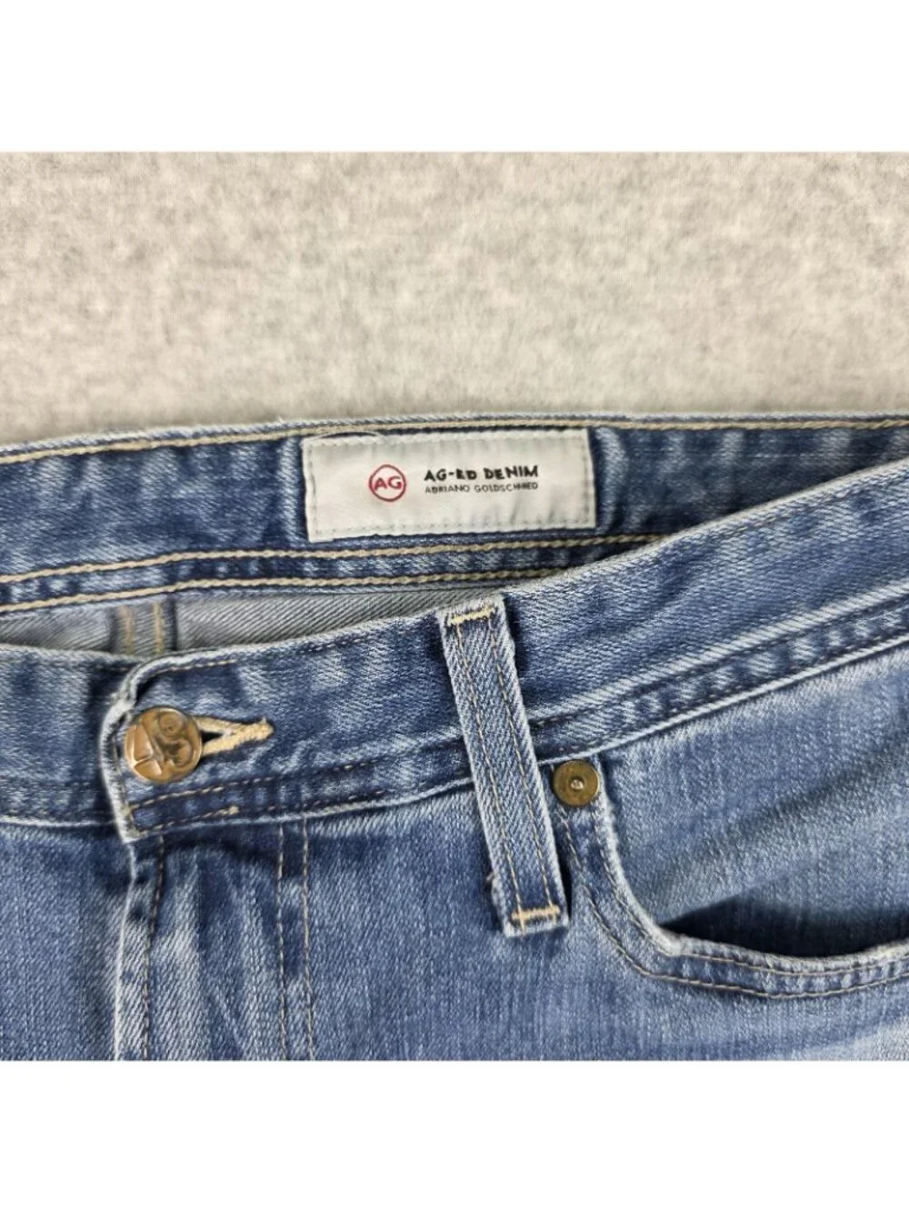 AG Adriano Goldschmied Everett Jeans Mens 32x29 Slim Straight Light Wash Denim
